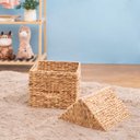 Ver imagem 3 de Cesto Organizador com Tampa 30cm Casinha de Fibra Natural Multiuso - Oikos