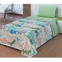 Ver imagem 5 de Manta Cobertor Solteiro Infantil Menino Dinossauro 1,50x2,20 Soft Flannel Macio