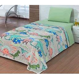 Manta Cobertor Solteiro Infantil Menino Dinossauro 1,50x2,20 Soft Flannel Macio - 5