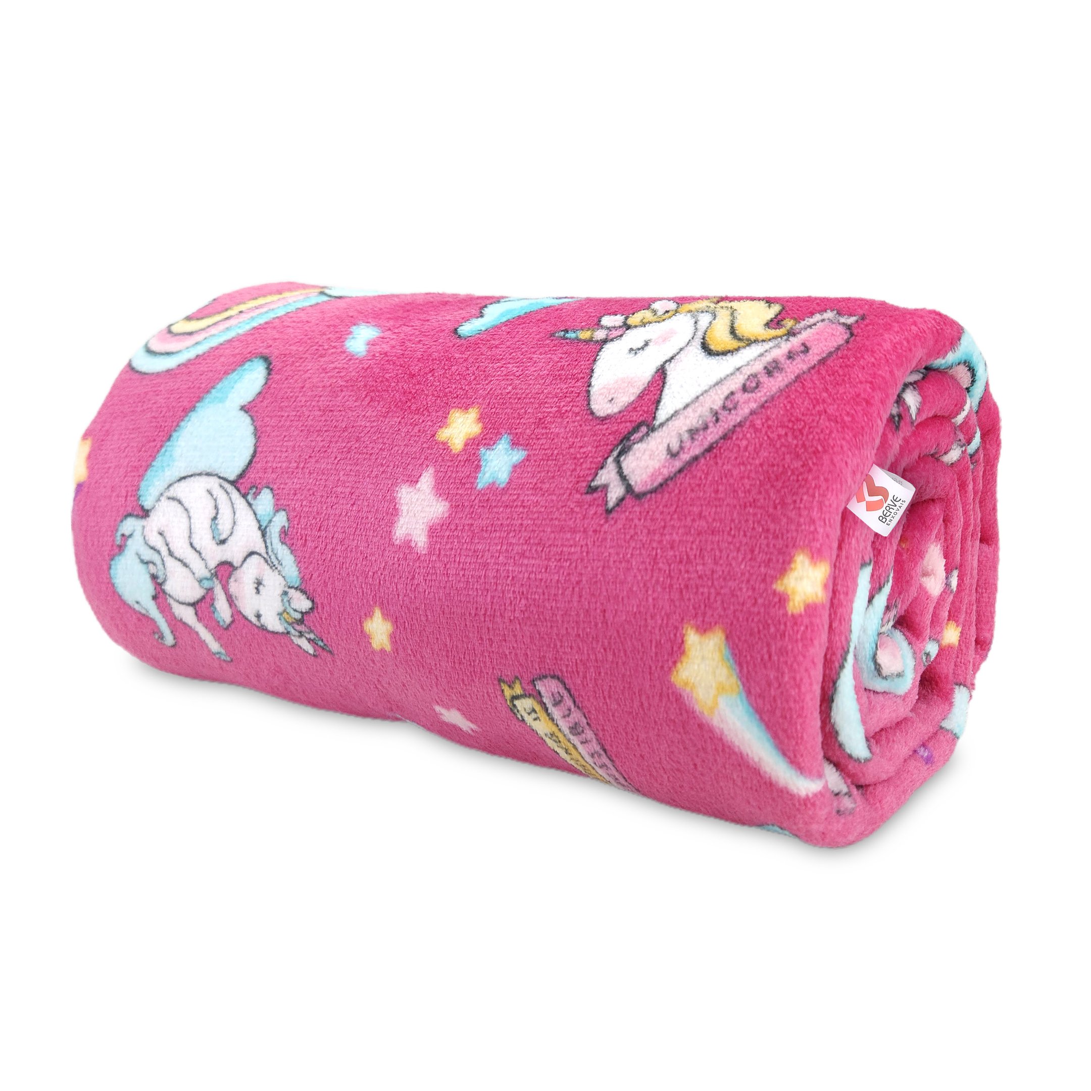 Manta Soft Flannel Cobertor Unicórnio Solteiro 1,50x2,20 Infantil Macio Menina Rosa