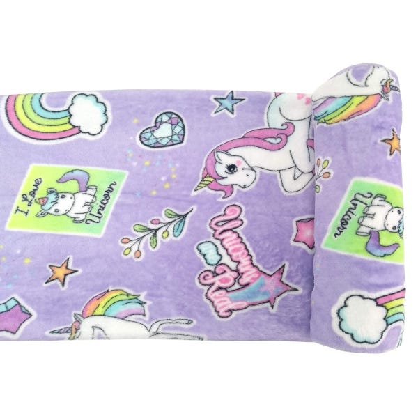 Manta Cobertor Unicórnio Solteiro Infantil 1,50x2,20 Soft Flannel Pink Macio Menina - 3