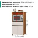 Ver imagem 3 de Balcao para Microondas 1 Gaveta 2 Portas 61 cm Noruega Cedro Areia Rudk