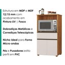 Ver imagem 5 de Balcao para Microondas 1 Gaveta 2 Portas 61 cm Noruega Cedro Areia Rudk