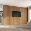 Ver imagem 1 de Painel Ripado para TV 86 Polegadas Planejado 360x250cm Aruá CabeCasa MadeiraOriginals Marrom/Jatobá