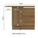 Ver imagem 3 de Balcão Armário de Cozinha de Canto 1 Porta Rustic Glamy Madesa