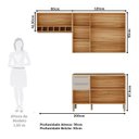 Ver imagem 4 de Armário de Cozinha Compacta Modulada 3 Peças 7 Portas sem Tampo 100% MDF Itália Yescasa Marrom/Amêndoa/Off-White