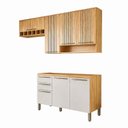 Ver imagem 3 de Armário de Cozinha Compacta Modulada 3 Peças 7 Portas sem Tampo 100% MDF Itália Yescasa Marrom/Amêndoa/Off-White
