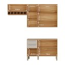 Ver imagem 5 de Armário de Cozinha Compacta Modulada 3 Peças 7 Portas sem Tampo 100% MDF Itália Yescasa Marrom/Amêndoa/Off-White