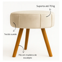 Ver imagem 4 de Puff Redondo Decorativo Magnus Penteadeira Madeira:Bege