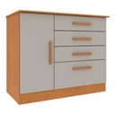 Ver imagem 6 de Cômoda CR35474 4 Gavetas MDP Puxador MDF Cinamomo e Off White Multimóveis