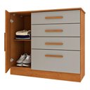 Ver imagem 2 de Cômoda CR35474 4 Gavetas MDP Puxador MDF Cinamomo e Off White Multimóveis