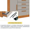 Ver imagem 4 de Cômoda CR35474 4 Gavetas MDP Puxador MDF Cinamomo e Off White Multimóveis