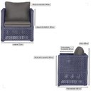 Ver imagem 2 de 4 Poltronas Madri Alumínio Corda Náutica Estofado 11 Trama Azul