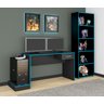 Mesa Escrivaninha Computador Pc Gamer Com Estante Azul - 3