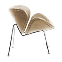 Ver imagem 3 de Poltrona Trevo Couro Natural Bege Base Cromada