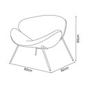 Ver imagem 4 de Poltrona Trevo Couro Natural Bege Base Cromada