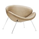 Ver imagem 2 de Poltrona Trevo Couro Natural Bege Base Cromada