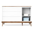 Ver mais imagens de Quarto Bebê Completo Retrô Berço E Cômoda Pé Palito Branco