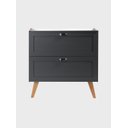 Ver imagem 4 de Gabinete para Banheiro com Tampo Cuba e Espelho Redondo 80cm Retro Mdf Grafite Milano - On Móveis