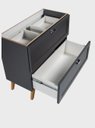 Ver imagem 7 de Gabinete para Banheiro com Tampo Cuba e Espelho Redondo 80cm Retro Mdf Grafite Milano - On Móveis