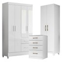 Ver imagem 1 de Guarda Roupa com Espelho Infantil Madri com Cômoda Ms913 e Armário Multiuso New Íris Branco