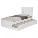 Ver imagem 1 de Cama Solteiro Barcelona Branco e Preto com Cama Auxiliar - Tebarrot