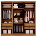 Ver imagem 3 de Guarda Roupa Casal Medelim 3 Portas 4 Gavetas com Espelho Cinamomo Fendi - Novo Horizonte