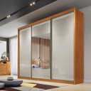 Ver imagem 4 de Guarda Roupa Casal Medelim 3 Portas 4 Gavetas com Espelho Cinamomo Fendi - Novo Horizonte