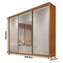 Ver imagem 2 de Guarda Roupa Casal Medelim 3 Portas 4 Gavetas com Espelho Cinamomo Fendi - Novo Horizonte