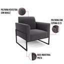 Ver imagem 4 de Namoradeira e 2 Poltronas Industrial Alta Preto Marisa Bouclê Grafite D03 - D’Rossi
