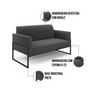 Ver imagem 3 de Namoradeira e 2 Poltronas Industrial Alta Preto Marisa Bouclê Grafite D03 - D’Rossi