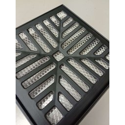 Ralo Grelha Pluvial 20x20 Concava Alumínio Preto Fosco com Tela Anti Escorpião e Suporte - 5