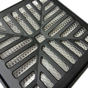 Ver imagem 1 de Ralo Grelha Pluvial 20x20 Concava Alumínio Preto Fosco com Tela Anti Escorpião e Suporte