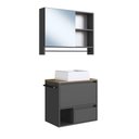 Ver imagem 1 de Conjunto para Banheiro Gabinete Suspenso 60cm com Toalheiro Cuba e Espelheira 80cm Cj8050.20 Mel/