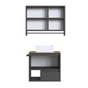 Ver imagem 3 de Conjunto para Banheiro Gabinete Suspenso 60cm com Toalheiro Cuba e Espelheira 80cm Cj8050.20 Mel/