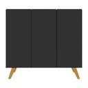 Ver imagem 5 de Armário Lavanderia Retrô com 3 Portas 90 cm Multimóveis MP5033 Preto/Natural