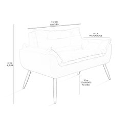 Poltrona Luxo Namoradeira Opala Sala Quarto - Balaqui Decor Cor:Bege - 4