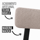 Ver imagem 3 de Kit 8 Cadeiras de Jantar Alice Madeira Preta Boucle Bege