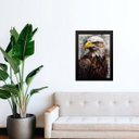 Ver imagem 1 de Quadro Decorativo Aquarela Águia 33x24cm - com Vidro:madeira Branca