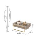 Ver imagem 2 de Mesa de Centro Kika com Tampo Espelhado e Pés Metálicos Dourados Moderno Bali DJ Móveis