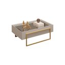 Ver imagem 3 de Mesa de Centro Kika com Tampo Espelhado e Pés Metálicos Dourados Moderno Bali DJ Móveis
