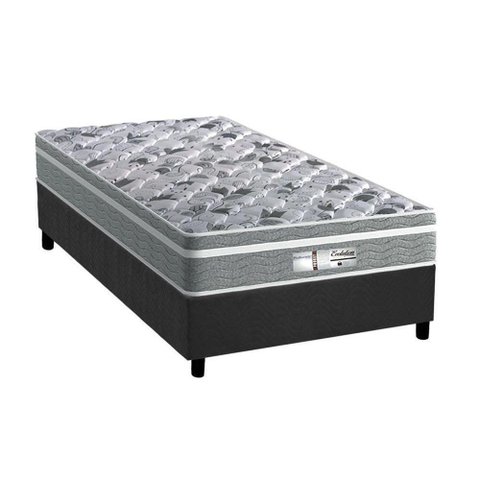 Cama Box Solteiro: Colchão Molas Ensacadas Probel Masterpocket Evolution + Base Gray(88x188)