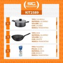 Ver imagem 2 de Caçarola Turim Alumínio Chumbo Antiaderente 2,8l + Faqueiro Ipanema Branco 24pc + Wok Loreto 3,6l