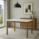 Ver imagem 3 de Mesa de Jantar Base Madeira Maciça com 2 Cadeiras Elisa Ideal para Apartamenteo 1,20x80 Off White
