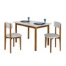 Mesa de Jantar Base Madeira Maciça com 2 Cadeiras Elisa Ideal para Apartamenteo 1,20x80 Off White - 1