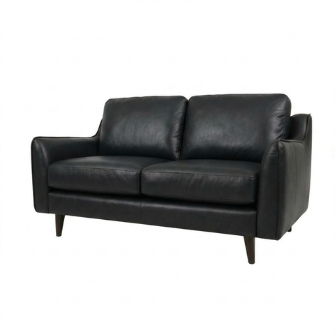 Sofá 2 Lugares Couro Natural:468black