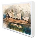 Ver imagem 2 de Quadro Decorativo Aquarela Artística em Moldura Caixa Tacolado Moldura Trad 1cm Madeira Escura com V