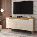 Ver imagem 3 de Rack para Tv até 75 Polegadas 4 Portas Royal Nature/off White - Panorama Móveis