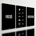 Ver imagem 1 de Kit 3 Quadro Motivacional Placa Decorativa Disciplina Foco 28x20cm