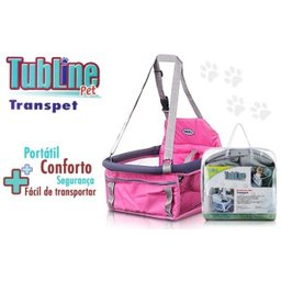 Assento Carro Cães 15kg Transpet Big Tubline Cadeira Rosa - 2